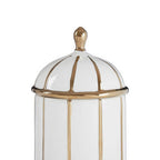 Large White and Gold Ceramic Jar | Coletta