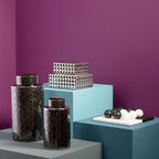 Black and Silver Finish Small Ceramic Jar | Daria