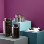 Black and Silver Finish Large Ceramic Jar | Daria