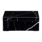 Small Black Marble Design Glass Trinket Box | Renata