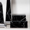 Small Black Marble Design Glass Trinket Box | Renata