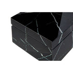 Small Black Marble Design Glass Trinket Box | Renata