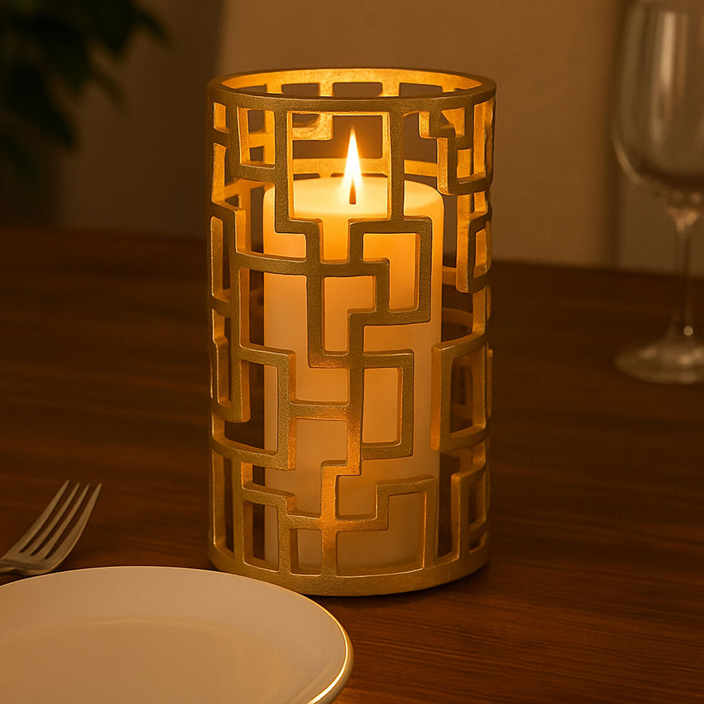 Small Gold Finish Candle Holder | Delphi