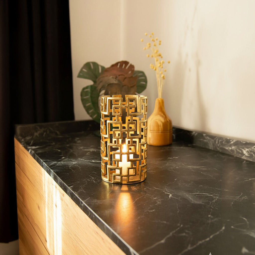 Large Gold Hurricane Candle Holder | Delphi