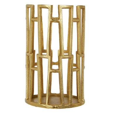 Small Candle Holder in Gold Finish | Delphi
