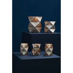 Small Gold Finish Glass Candle Holder | Rambia