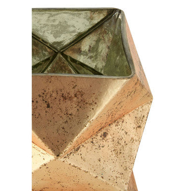 Small Gold Finish Glass Candle Holder | Rambia