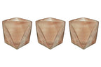 Set of 3 Pink Glass Candle Holders | Rambia