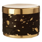Large Gold and Black Hair on Leather Trinket Box | Bowerbird