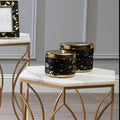 Large Gold and Black Hair on Leather Trinket Box | Bowerbird