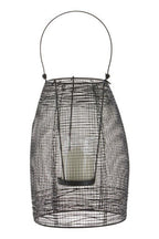 Black Woven Wire Small Lantern with Glass Insert | Trento
