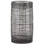 Large Black Woven Wire Candle Holder with Glass Insert | Trento