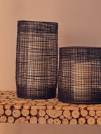 Woven Wire Candle Holder with Glass Insert | Trento