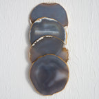 Bowerbird Agata Set of 4 Agate Grey and Gold Coasters