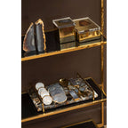 Bowerbird Agata Set of 4 Agate Grey and Gold Coasters
