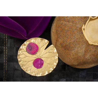 Set of 4 Agate Pink and Gold Coasters | Bowerbird Agata