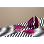 Set of 4 Agate Pink and Gold Coasters | Bowerbird Agata