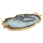 Black and Gold Agate Tray | Celina