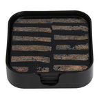 Set of Four Square Black and Gold Coasters | Celina