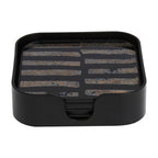 Set of Four Square Black and Gold Coasters | Celina