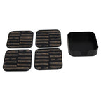 Set of Four Square Black and Gold Coasters | Celina