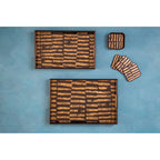 Set of Four Square Black and Gold Coasters | Celina