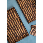 Set of Four Square Black and Gold Coasters | Celina