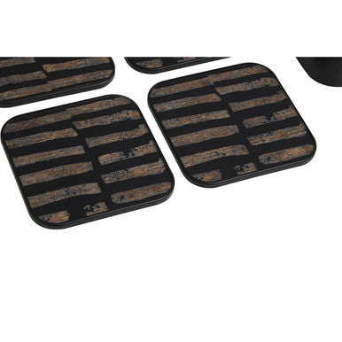 Set of Four Square Black and Gold Coasters | Celina