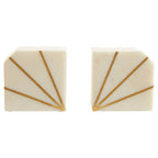 White Marble and Gold Bookends | Sena