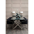 Carra Grey and Black Glass Planter