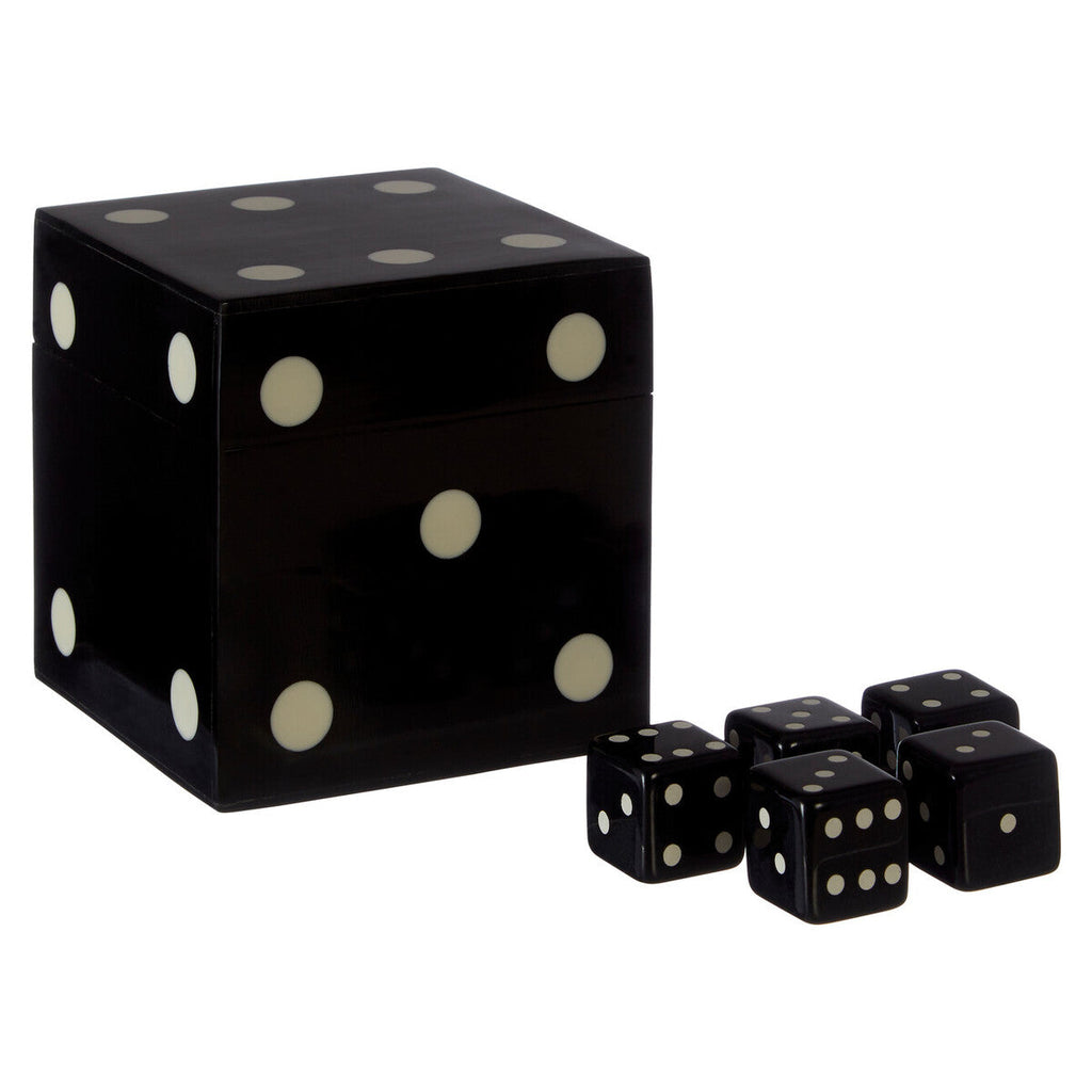 Black and White Dice Box with 5 Dice | Churchill Games