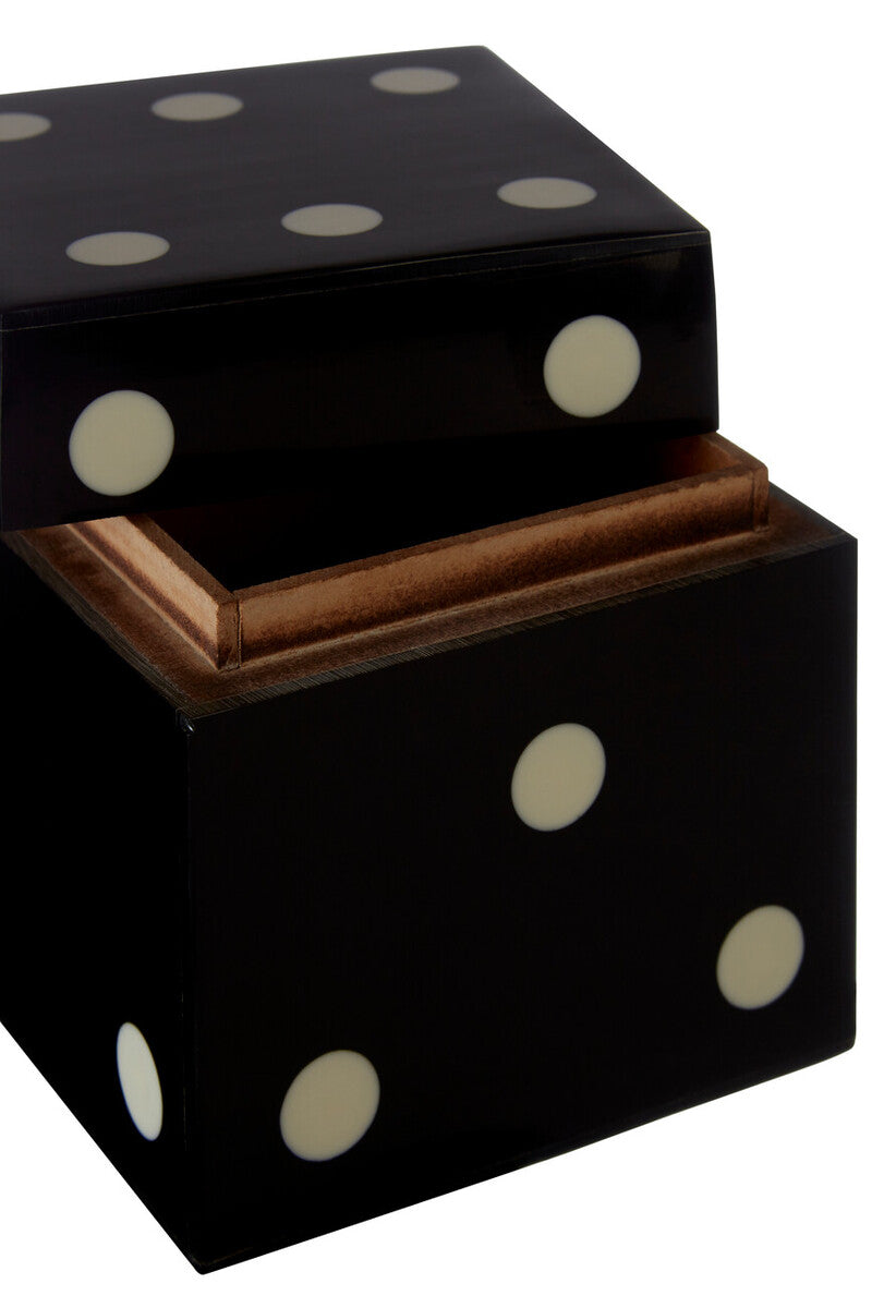 Black and White Dice Box with 5 Dice | Churchill Games