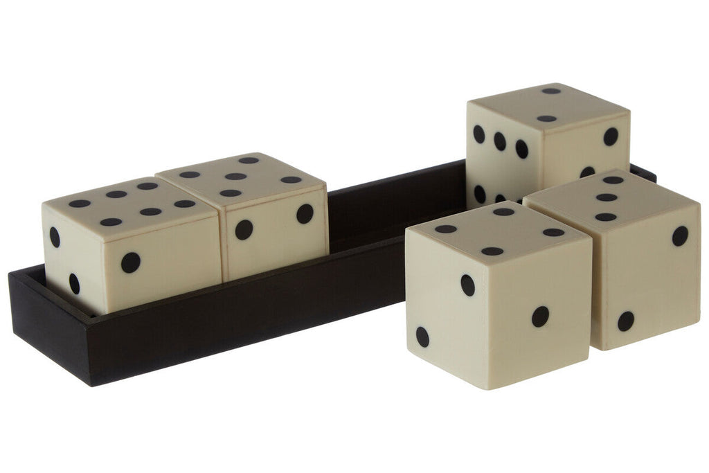 White and Black 5 Dice Set | Churchill Games