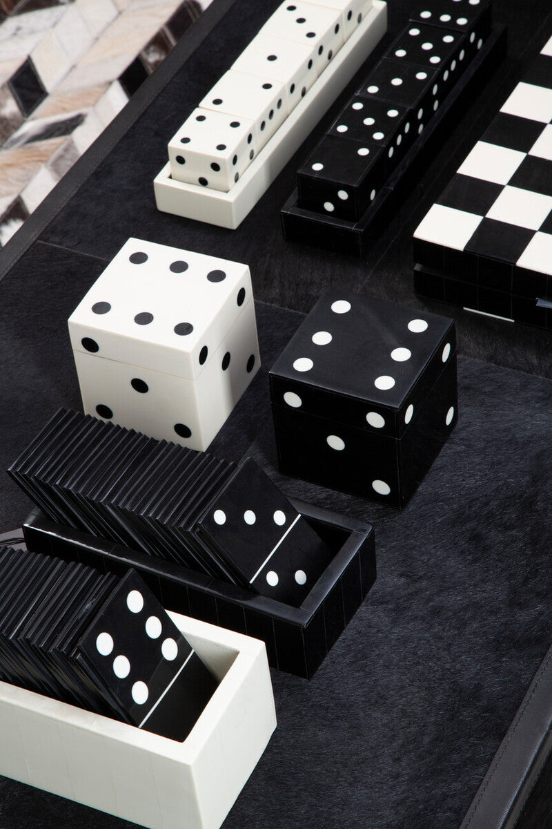 White and Black 5 Dice Set | Churchill Games