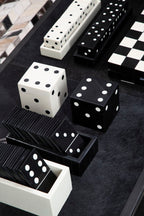 Black and White Dice Box with 5 Dice | Churchill Games