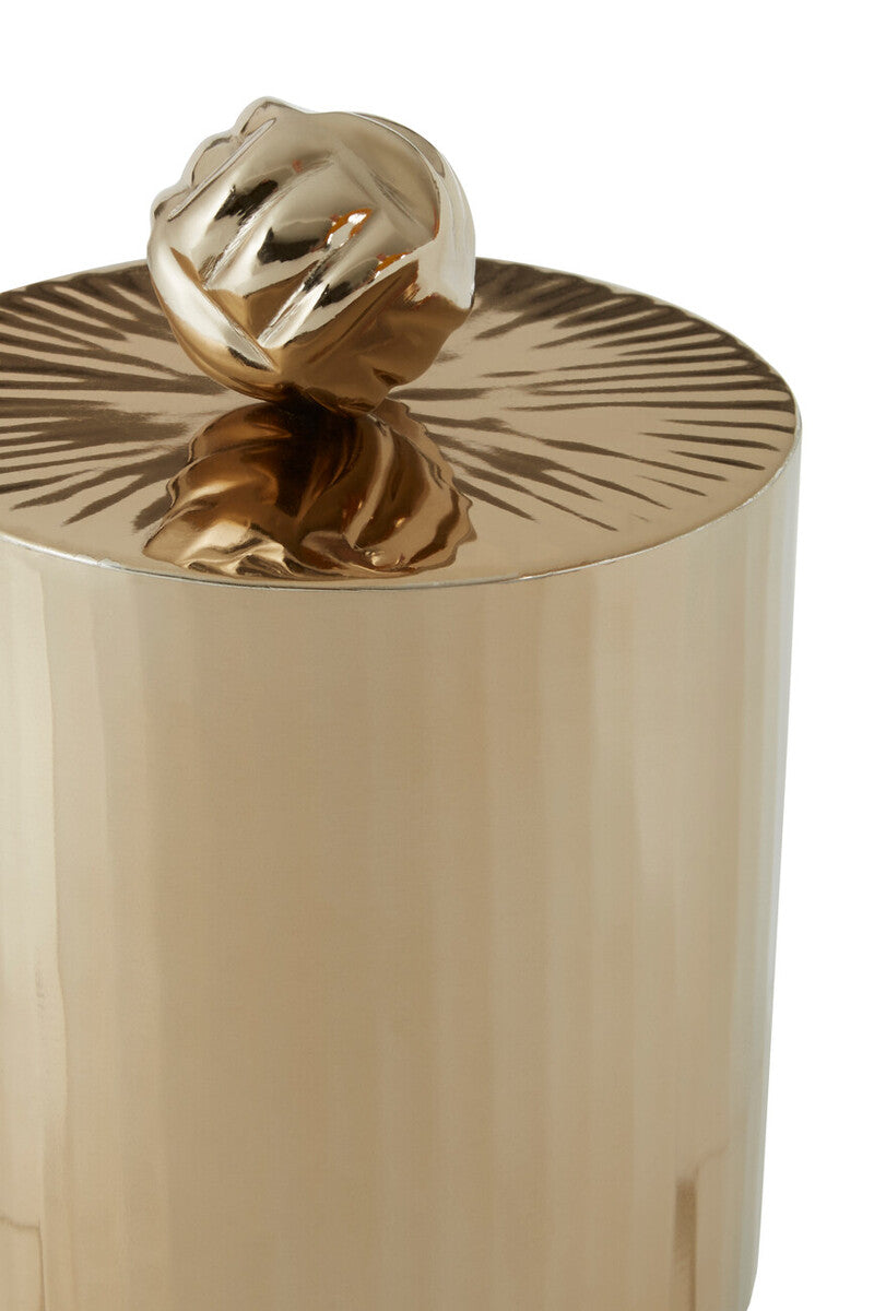 Vertical Textured Metallic Gold Finish Small Trinket Box | Amreli