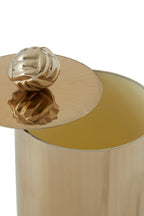 Vertical Textured Metallic Gold Finish Small Trinket Box | Amreli