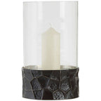 Black and Gold Large Hurricane Candle Holder | Akola