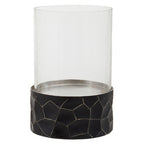 Black and Gold Small Hurricane Candle Holder | Akola