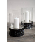 Black and Gold Small Hurricane Candle Holder | Akola