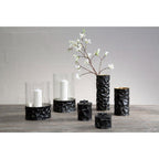 Black and Gold Small Hurricane Candle Holder | Akola