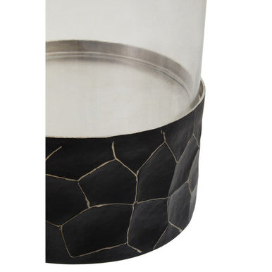 Black and Gold Small Hurricane Candle Holder | Akola