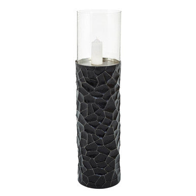 Black and Gold Large Floor Standing Hurricane Candle Holder | Akola