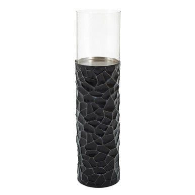 Black and Gold Large Floor Standing Hurricane Candle Holder | Akola