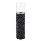 Black and Gold Large Floor Standing Hurricane Candle Holder | Akola