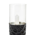Black and Gold Large Floor Standing Hurricane Candle Holder | Akola