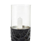 Black and Gold Large Floor Standing Hurricane Candle Holder | Akola
