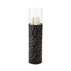 Black and Gold Small Floor Standing Hurricane Candle Holder | Akola