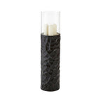 Black and Gold Small Floor Standing Hurricane Candle Holder | Akola