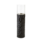 Black and Gold Small Floor Standing Hurricane Candle Holder | Akola